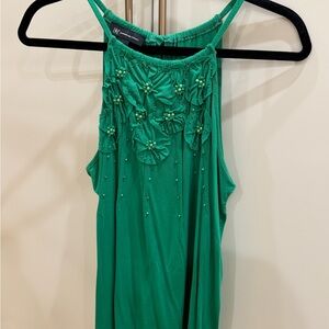 INC International Concepts Green Embellished Blouse